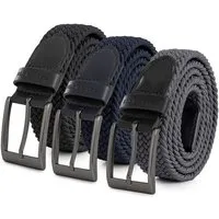 RedBridge Stoffgürtel 3er Pack Flechtgürtel elastisch mit Metallschließe Stufenlos verstellbar