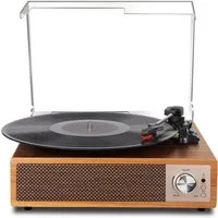Fofile Bluetooth 5.4 Schallplattenspieler mit 2 Stereo-Lautsprecher 3-Gang Plattenspieler (Vinyl Player, unterstützt Kopfhörer/AUX-Eingang/RCA-Ausgang/USB)