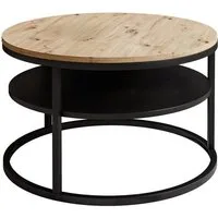 Lookway Couchtisch CIRI SLIM LOFT mit Ablage (1 Tisch), Durchmesser: ⌀ 60 cm