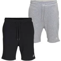 Jack & Jones Shorts JPSTGORDON JJBRAD SWEAT SHORTS 2-Pack Kurze Herrenhose mit Taschen Unifarben Jogginghose im 2er Pack