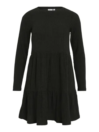 VILA - VIELITA L/S SHORT DRESS /1 Black - Gr. - XS