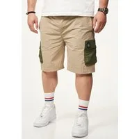 SOULSTAR Cargoshorts im Tech Utility-Style für Herren aus leichtem Nylon Regular-Fit Kurze Hose mit Gummibund & Klickverschluss - Sommer-Shorts Bermuda