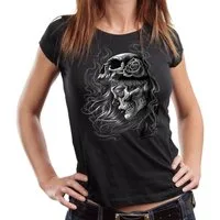 GASOLINE BANDIT® T-Shirt Damen Lady Biker-Shirt: Lady-Skull