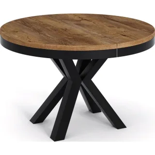 WFL Group Esstisch, Alteiche, Metall, 8-Sitzer, Rund,Rund, 180x76x100 cm, Esszimmer, Tische, Esstische