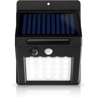 BEARWARE LED Solarleuchte Solarlampe für Außen mit Bewegungsmelder & Akku 1200mAh, IP54, Ein-/Ausschalter, LED fest integriert, Kaltweiß, Wandleuchte, 20 SMD-LEDs, Sensor Reichweite bis 5m, 250 Lumen, 6500K