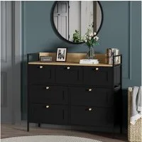 Vicco Kommode Belaro, Schwarz, 98 x 85 cm mit 7 Schubladen (1 St)
