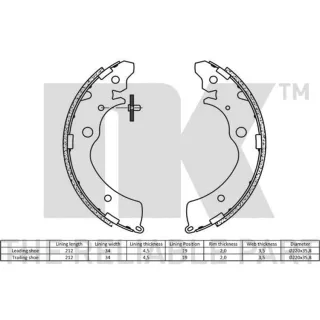 NK Bremsbackensatz hinten Mitsubishi L L400