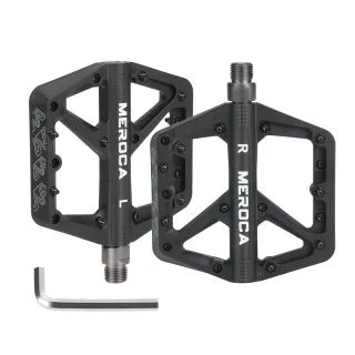 MEROCA Bicycle Pedals Mountain Bike Pedals Lightweight Nylon Bearing Lubricated Width Non-slip Pedals for MTB Cycling