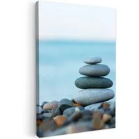 OneMillionCanvasses® Leinwandbild Steine - Landschaft - Meer - Zen, Fotodruck (1 St), Badezimmer Deko, Bilder WC, Toilette Wanddeko 20x30 cm