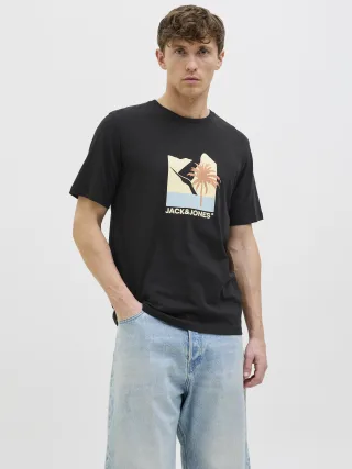 JACK&JONES - JJBARBADOS TEE SS CREW NECK black - Gr. - XXL