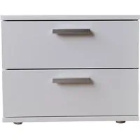 HTI-Living Nachtkommode Nachtschrank Weiß mit 2 Schubladen Nina (Stück, 1 St., 1 Nachtschrank), Nachttisch Nachtkommode Nachtkonsole