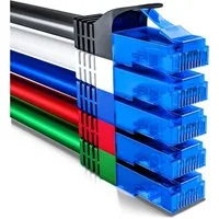 deleyCON deleyCON 5x 0,5m CAT6 Patchkabel Netzwerkkabel Gigabit LAN U/UTP RJ45 LAN-Kabel