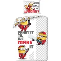 Minions Bettwäsche Set aus Mikrofaser 140 × 200 cm mit 70 × 90 cm Kissenbezug, Mikrofaser, 2 teilig