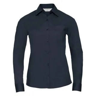 Russell Collection - "Classic" Hemd Pflegeleicht für Damen Langärmlig (Dunkelblau)