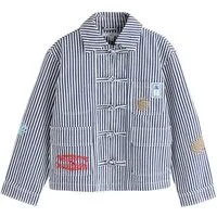 Next Kurzjacke Bestickte Baumwolljacke mit Streifen, Kurzgröße (1-St)