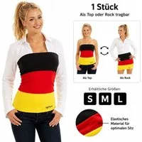 Taffstyle Flagge Deutschland Damen Fanmode als Top oder Rock für Fußballfans EM & WM (Fanrock und Bandeau Top für Fußball EM WM Public Viewing und Stadion), Deutschland Fanmode als Top oder Rock für Fußballfans WM 2026