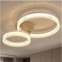 GLOBO LIGHTING LED Deckenleuchte, LED-Leuchtmittel fest verbaut, Warmweiß, Deckenlampe Deckenleuchte LED Wohnzimmerlampe Ringe sand L 50 cm