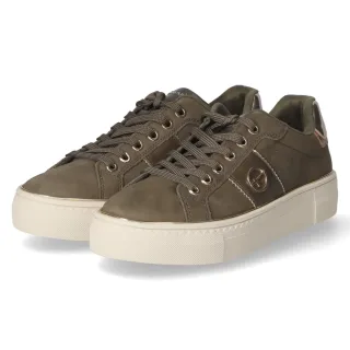 Tamaris Low Sneaker - Gr. 36 - Grün - Leder und Synthetik