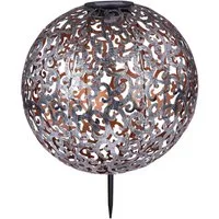 GLOBO LIGHTING LED Solarleuchte SOLAR, LED fest integriert, Warmweiß, Solarlampe für Garten, Toller Lichteffekt, Solarkugel mit Erdspieß