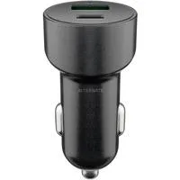 Dual-USB Auto Schnellladegerät USB-C PD (Power Delivery) schwarz