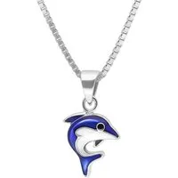 trendor Kette mit Anhänger 41678, Kinder Silber 925 Collier mit Delfin