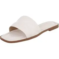 Ital-Design Damen Slipper mit gepolsterter Riemen-Optik Pantolette (91895740) Blockabsatz Pantoletten in Weiß