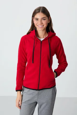 Damen Fleece Kapuzen-Sweatshirt mit Reißverschluss