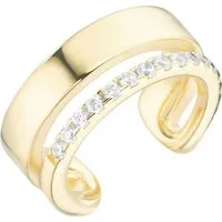 Firetti Ohrklemme Schmuck Geschenk Silber 925 Ear Cuff in zweireihiger Optik, mit Zirkonia (synth)