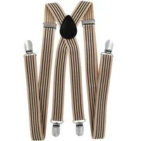 axy Hosenträger Herren Hosenträger mit Streifen 4 Stabile Clips X-Form 2,5cm Breit verstellbar und elastisch 120cm Lang