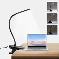LQWELL LED Leselampe Klemmlampe Leselampe Bett, Dimmbare Klemmleuchte, LED fest integriert, 3 Helligkeitsstufen & 360° Flexible Klemme Schreibtischlampe, mit Touch-Funktion für Heimbüro