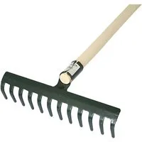 PROREGAL® Gartenrechen Gartenharke R107SK 14 Zinken Holzgriff 1600mm