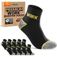 sockenkauf24 Arbeitssocken Herren Kurze Premium WORK Quarter Socken mit Komfortbund, verstärkt (10-Paar) gepolsterte Sohle, ohne Naht, Ferse & Fußspitze verstärkt