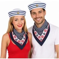 Das Kostümland Kostüm Matrosen Kostümset, Mütze und Halstuch im Marine