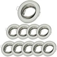Sweet LED Deckenspot spot chrom gebürstet schwenkbar 10 stück, ohne Leuchtmittel, Einbauspots, Deckenspots, Einbaustrahler, Deckenlampe