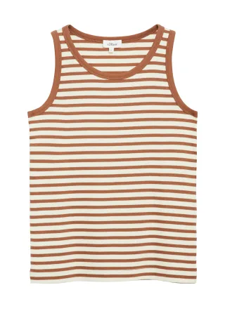 s.Oliver - T-Shirt braun/weiß - Gr. - 42