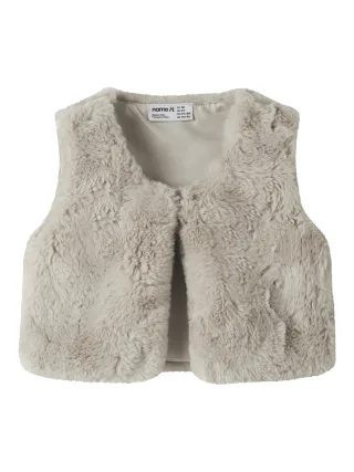NAME IT - NMFNANIS FAKE FUR VEST Peyote - Gr. - 92