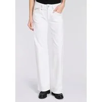 Herrlicher Straight-Jeans Prime New Denim White Stretch mit Spitzbund und Keileinsätzen, High Waist