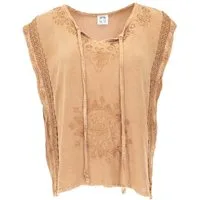 Guru-Shop T-Shirt Besticktes indisches Hippie Top, Boho chic.. Festival, Ethno Style, alternative Bekleidung