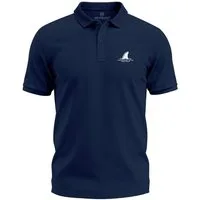Neverless Poloshirt Poloshirt Herren mit Haiflossen Logo – Kurzarm Polo Sommer -Maritimes mit Print