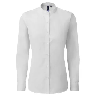 Premier Womens/Ladies Grandad Collar Formal Shirt (Weiß)