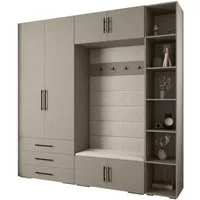 ABIKS MÖBEL Kompaktgarderobe INOVA 3 SATZ 10 Möbelset, Garderobe mit Kleiderstange und Regalen