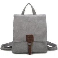 ITALYSHOP24 Rucksack Damen Schultertasche Backpack Umhängetasche CrossBody Leder Optik Bag, Geräumiges Hauptfach, praktische Fächer, komfortabel, leicht & robust
