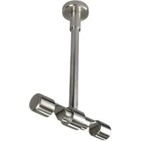 iso-design Deckenträger für Gardinenstangen Deckenhalter 20 mm 2-läufig mit großem Deckenabstand, Träger kürzbar, 20 mm Gardinenstangen, Deckenabstand mit Metallsäge kürzbar, Mindestabstand 7 cm