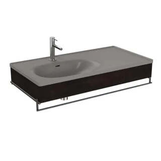 VitrA Equal Möbelwaschtisch-Set 66059 102,5x52cm, mit Möbelwaschtisch asymmetrisch, steingrau, mit Holzblende ulme