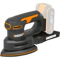 Worx Akku-Tellerschleifer WX822.9, für Holzmöbel und Türen, mit Staubfangsack, ohne Akku & Ladegerät
