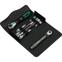 Kraftform Kompakt Zyklop MS1 Metal-/Speed-Knarre, 1/4" schwarz/grün, 2 Stück, 8-teiliges Set
