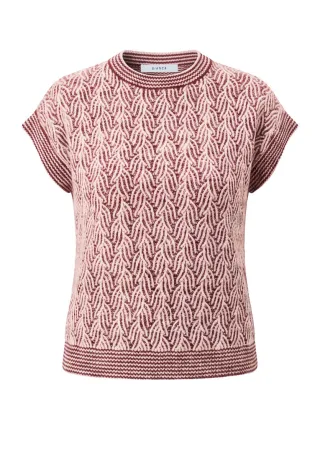 bianca - Kurzarm-Strickpullover rot - Gr. - 36