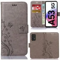 Numerva Handyhülle Bookstyle Flower Handytasche Schutzhülle für Samsung Galaxy A53 5G, Klapphülle Flip Cover Case