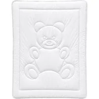 KiGATEX Babybettdecke 100x135 cm – Ganzjahresdecke mit Bärchensteppung, Füllung: 100% Polyester, weich, bei 95°C waschbar, haut- und allergikerfreundlich