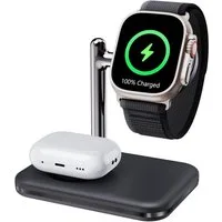 LA CUTE Ladestation 2-in-1 Wireless Charger für Apple Watch und AirPods Pro Wireless Charger (1000,00 mA, 2-in-1 Ladegerät für Apple Watch & AirPods, 2-in-1 Ladestation für Apple Watch & AirPods mit USB-C-Kabel, Kompakt, kabellos, faltbar – ideal für